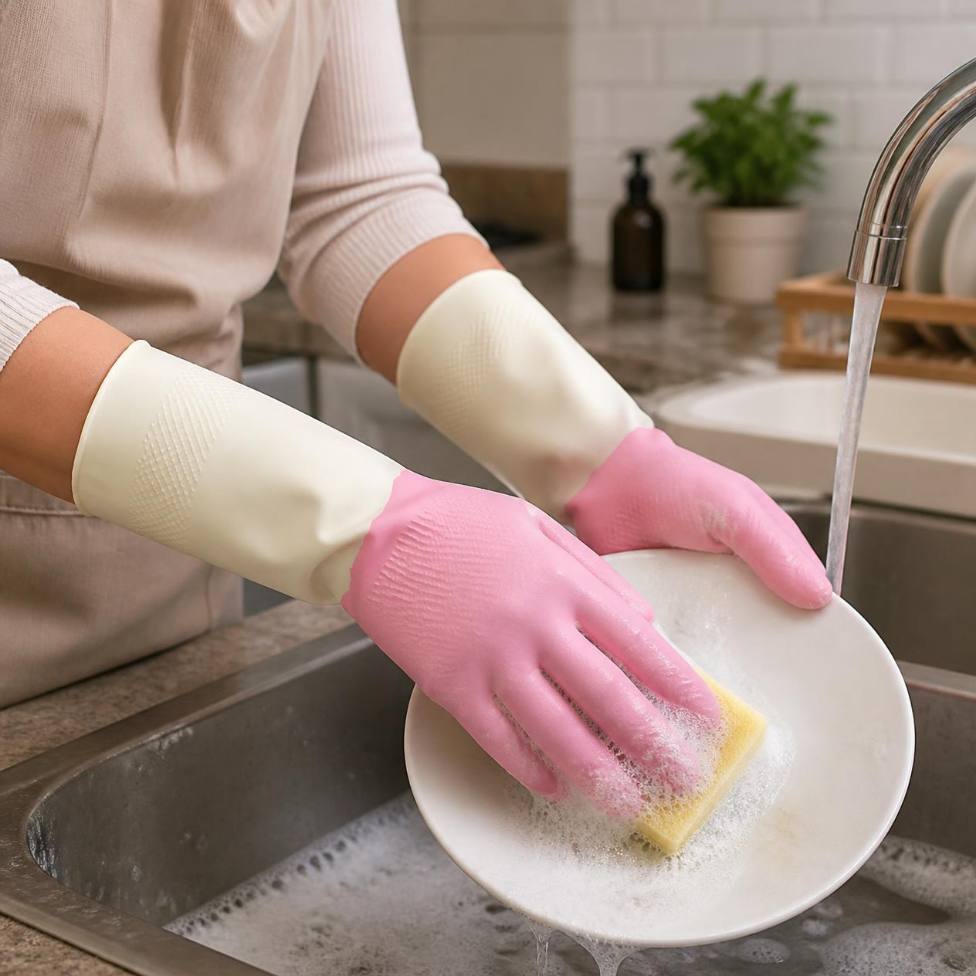 Gants en Latex Multifonctions Imperméables Épais et Antidérapants,Nettoyage Vaisselle,Cuisine – image 6