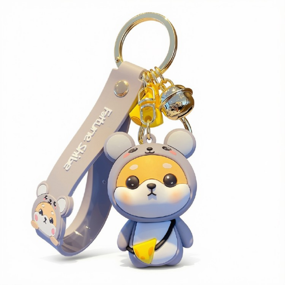 Porte-Clés Mignon Dessin Animé Shiba Chien, Porte-Clés Sac à Dos – image 5