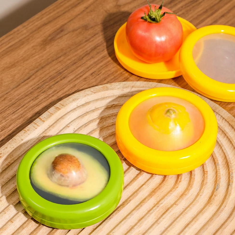 Bac à Fruits,Boîte de Conservation pour Réfrigérateur avec Film Transparent, Bac à Fruits et Légumes, Adapté aux Citrons, Avocats, Tomates – image 2