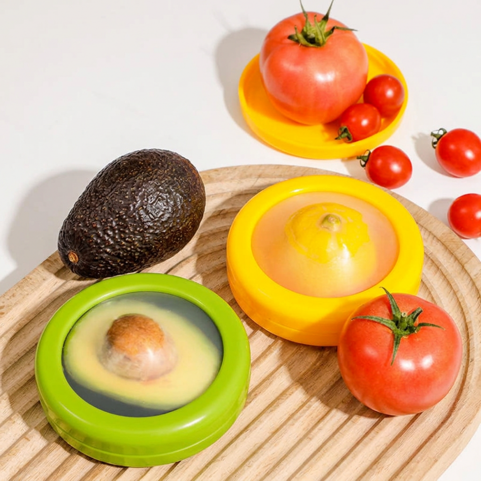 Bac à Fruits,Boîte de Conservation pour Réfrigérateur avec Film Transparent, Bac à Fruits et Légumes, Adapté aux Citrons, Avocats, Tomates – image 4
