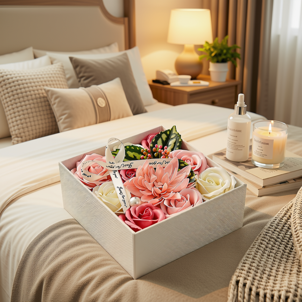 Boîte Cadeau Fleurs Rose,Fleurs de Décoration