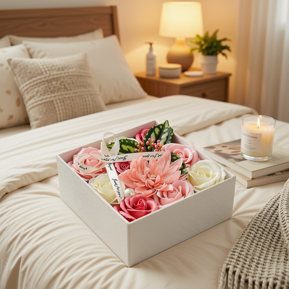 Boîte Cadeau Fleurs Rose,Fleurs de Décoration – image 6