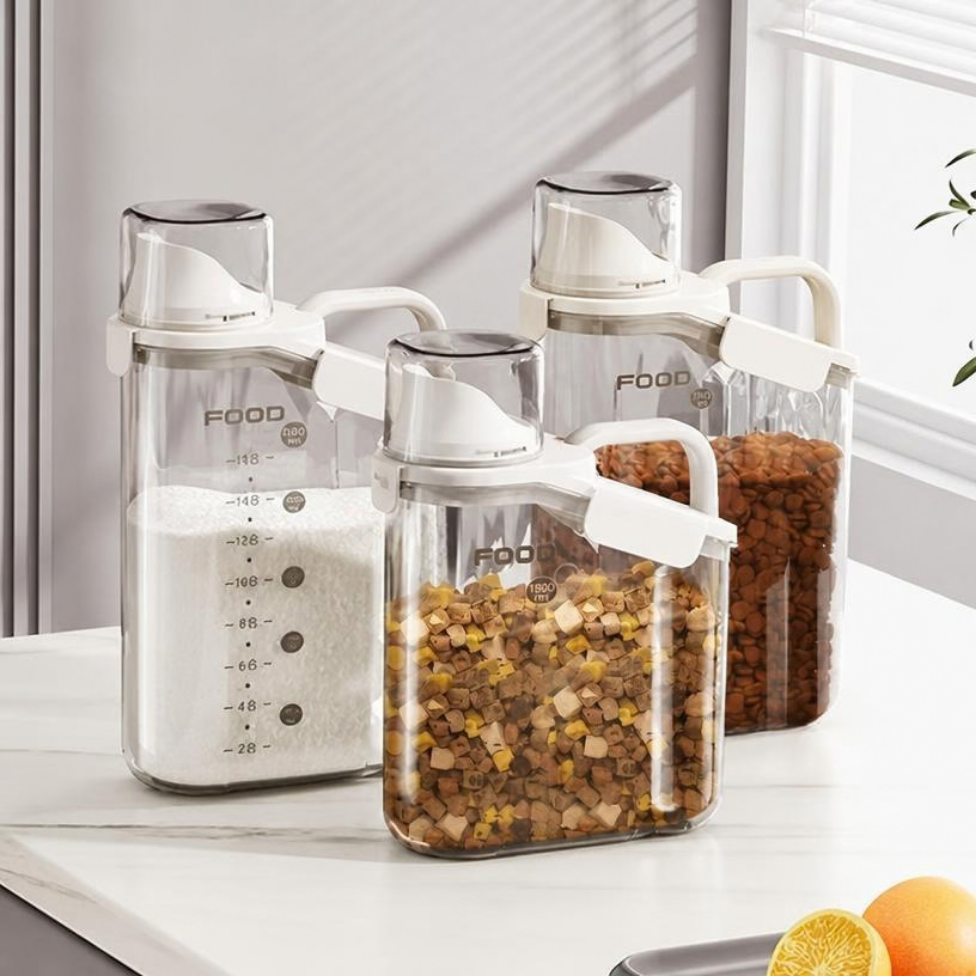Pot de Conservation de 2000 ml pour Cuisine avec Couvercle Hermétique,pour Céréales,Riz… – image 4