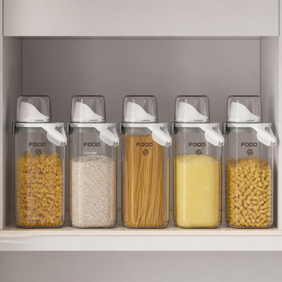 Pot de Conservation de 2000 ml pour Cuisine avec Couvercle Hermétique,pour Céréales,Riz… – image 6
