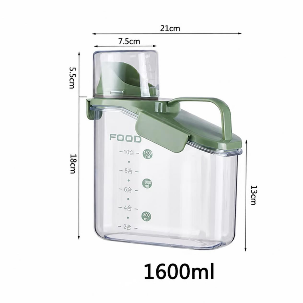 Pot de Stockage Hermétique de Cuisine de Luxe de 1600 ml,Bac à Grains,Riz,Céréales de Haute Qualité – image 5