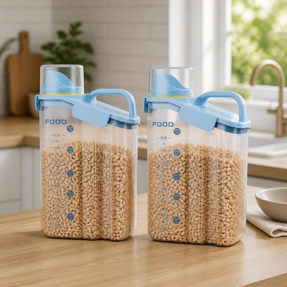 Pot de Stockage Hermétique de Cuisine de Luxe de 2800 ml,Bac à Grains,Riz,Céréales de Haute Qualité – image 2