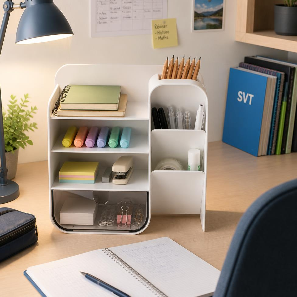Boîte de Rangement Multifonctionnelle,Porte-Stylos,Conteneur,Fournitures Scolaire – image 5