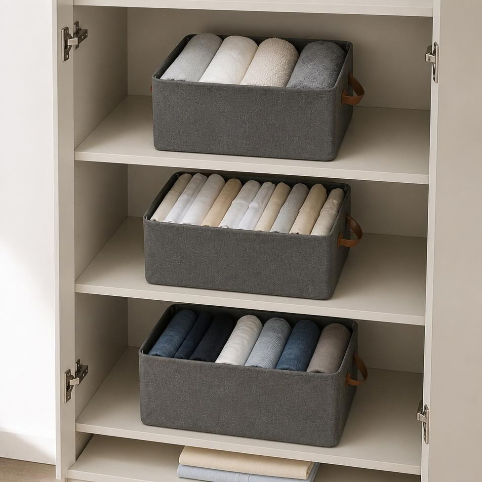 Panier de Rangement pour Vêtements, Organiseur de Garde-Robe, Boîte de Rangement pour Vêtements, Pantalons, Jeans – image 4