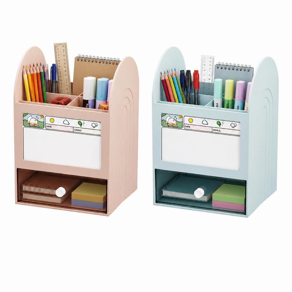 Organisateur,Porte-stylo de Bureau Moderne et Créatif avec Carte de Rappel, Multifonction, Fournitures de Bureau
