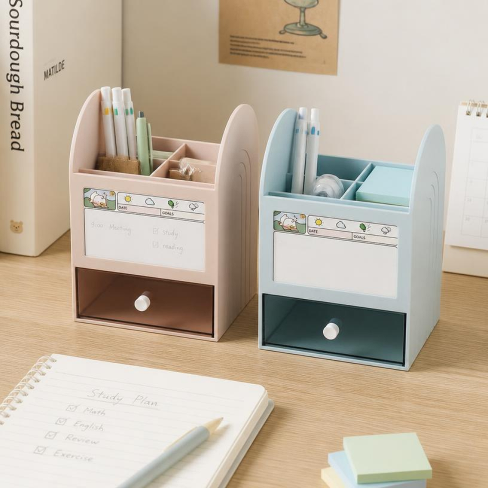 Organisateur,Porte-stylo de Bureau Moderne et Créatif avec Carte de Rappel, Multifonction, Fournitures de Bureau – image 2