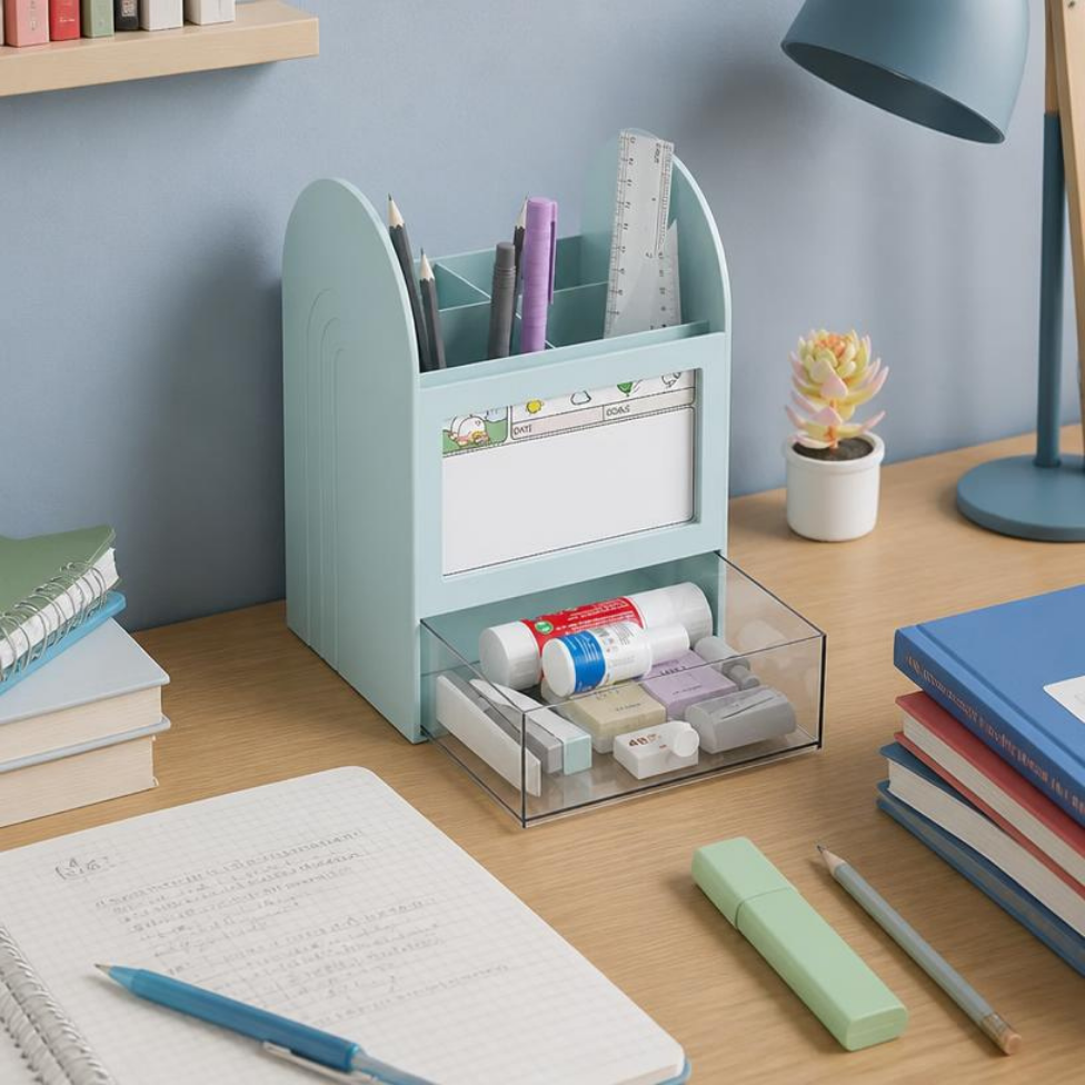 Organisateur,Porte-stylo de Bureau Moderne et Créatif avec Carte de Rappel, Multifonction, Fournitures de Bureau – image 3