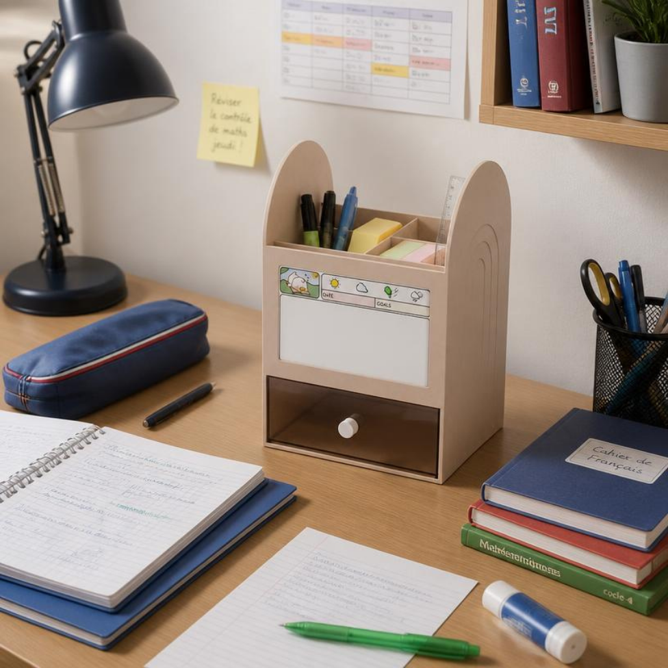 Organisateur,Porte-stylo de Bureau Moderne et Créatif avec Carte de Rappel, Multifonction, Fournitures de Bureau – image 4