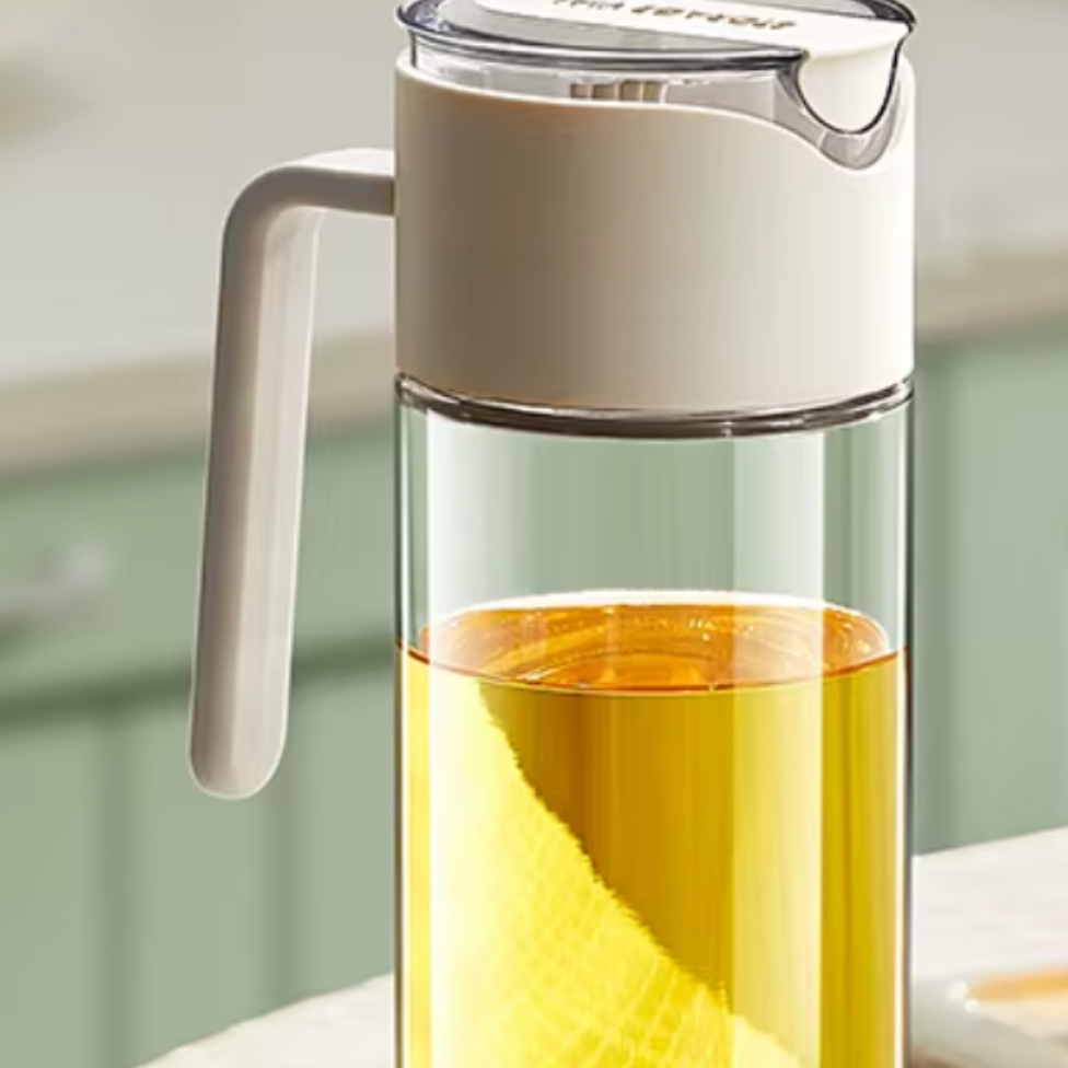 Distributeur d'Huile en Verre Grande Capacité 550ml,Bouteille d'Huile d'Olive en Verre pour la Cuisine – image 3