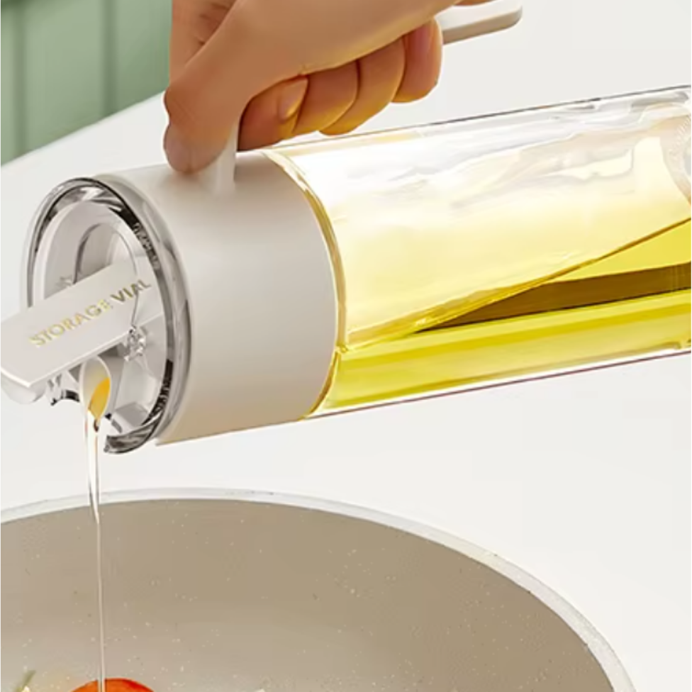 Distributeur d'Huile en Verre Grande Capacité 550ml,Bouteille d'Huile d'Olive en Verre pour la Cuisine – image 4