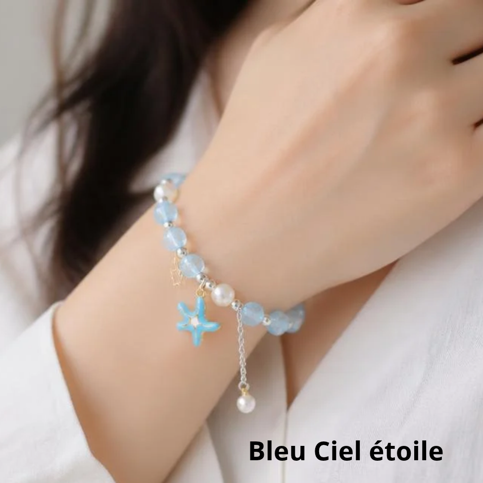 Bracelet en Pierres Précieuses Bleues Ajustable de 18 cm,Cadeau pour Femme – image 2