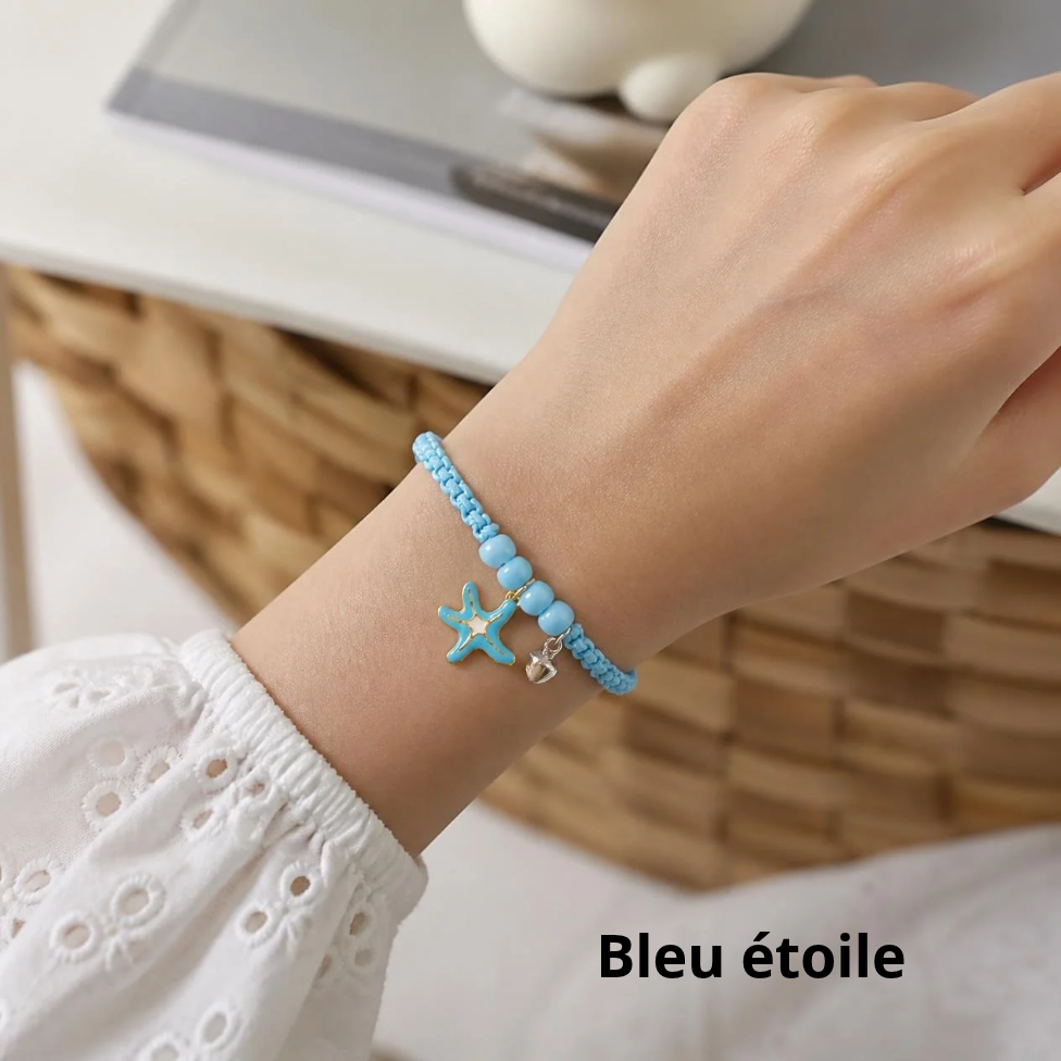 Bracelet en Pierres Précieuses Bleues Ajustable de 18 cm,Cadeau pour Femme – image 4