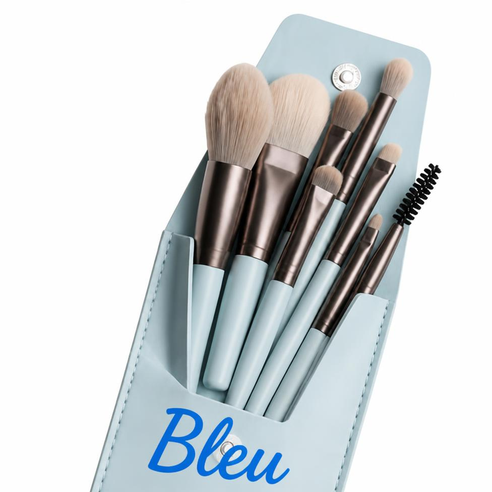 Lot de 8 Pinceaux de Maquillage de Voyage,Haute Qualité,avec Pochette en PU – image 3