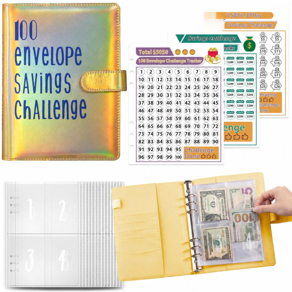 Classeur Laser A5 à Feuilles Mobiles, 100 Enveloppes, Défi d'Épargne, Budget avec Enveloppes d'Argent, Système d'Organisation d'Argent – image 2