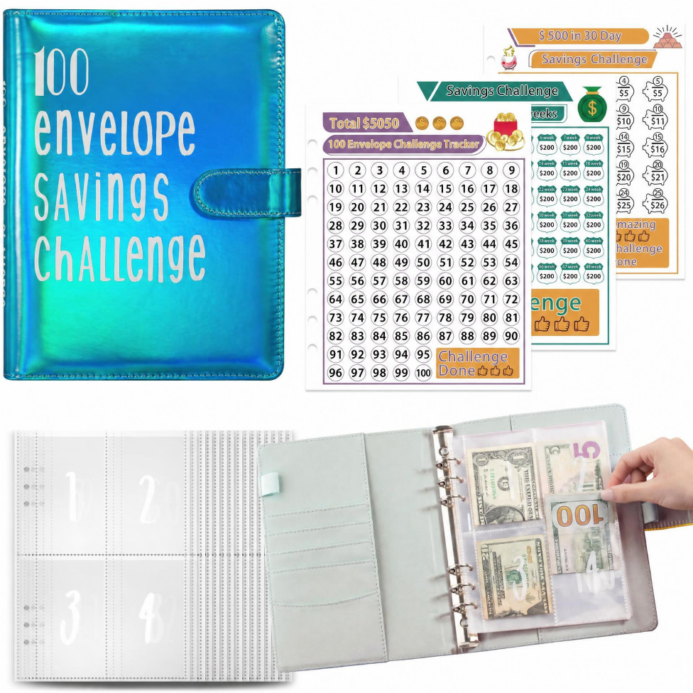 Classeur Laser A5 à Feuilles Mobiles, 100 Enveloppes, Défi d'Épargne, Budget avec Enveloppes d'Argent, Système d'Organisation d'Argent – image 3
