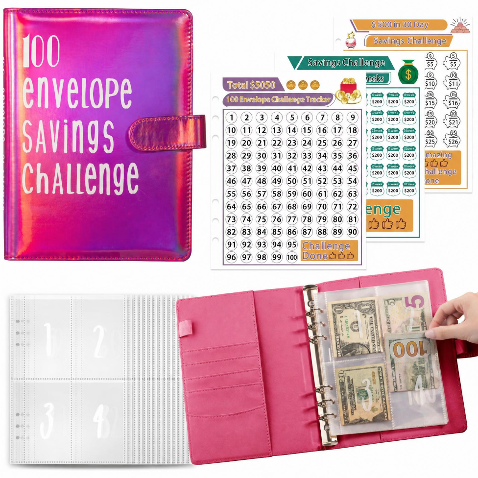 Classeur Laser A5 à Feuilles Mobiles, 100 Enveloppes, Défi d'Épargne, Budget avec Enveloppes d'Argent, Système d'Organisation d'Argent – image 4