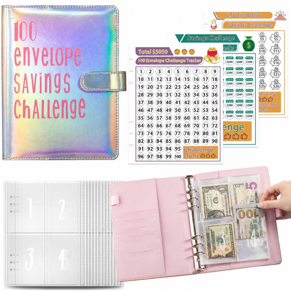 Classeur Laser A5 à Feuilles Mobiles, 100 Enveloppes, Défi d'Épargne, Budget avec Enveloppes d'Argent, Système d'Organisation d'Argent – image 5