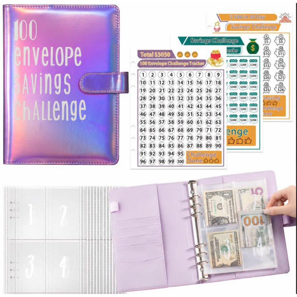 Classeur Laser A5 à Feuilles Mobiles, 100 Enveloppes, Défi d'Épargne, Budget avec Enveloppes d'Argent, Système d'Organisation d'Argent – image 6