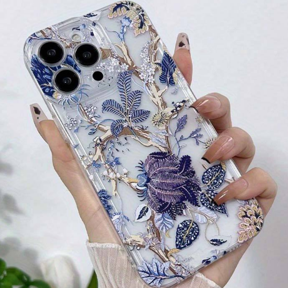 Coque de Téléphone Mobile de Luxe pour Iphone, Antichoc, avec Impression Fleurie Effet Encre Spatiale pour Iphone 17 pro max,Iphone 17 air,Iphone17 pro,Iphone 17 – image 4