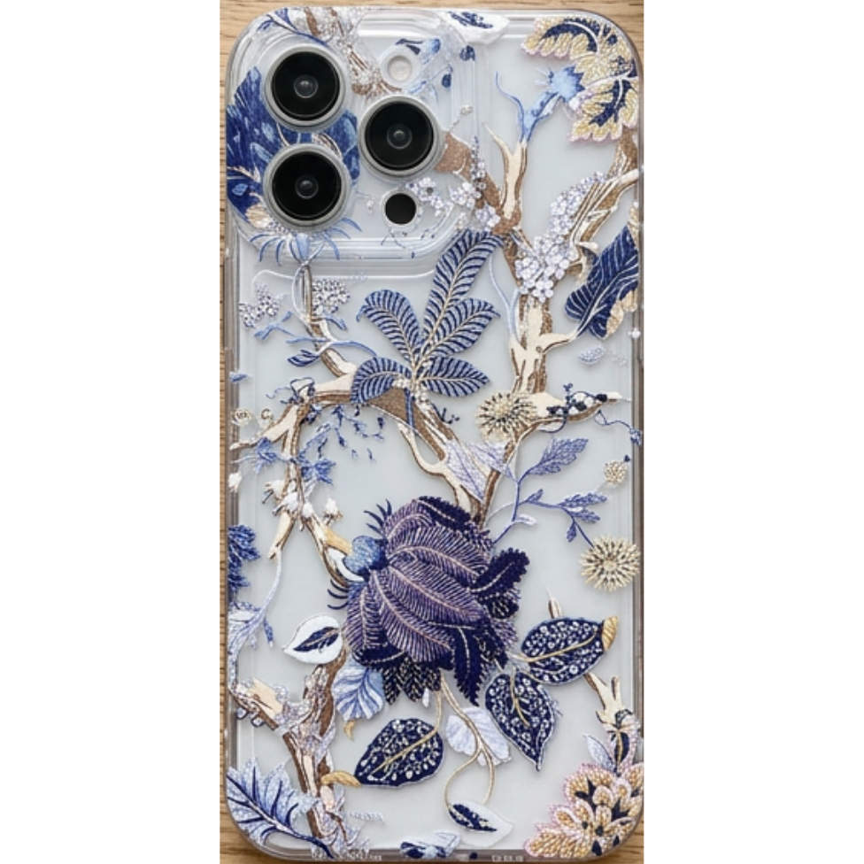 Coque de Téléphone Mobile de Luxe pour Iphone, Antichoc, avec Impression Fleurie Effet Encre Spatiale pour Iphone 17 pro max,Iphone 17 air,Iphone17 pro,Iphone 17 – image 6