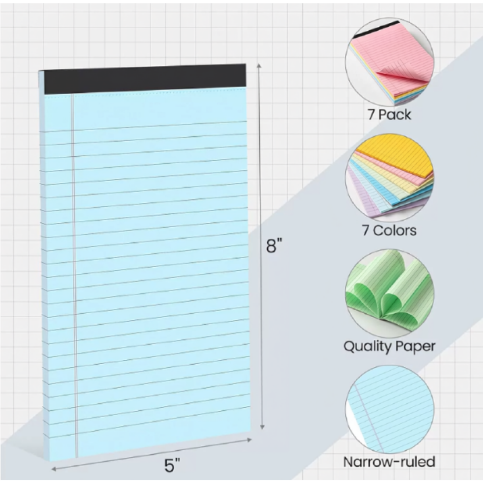 Bloc-Notes Détachable Grand Format 30 Feuilles,Plusieurs Couleurs, Bloc-Notes Double Face – image 3