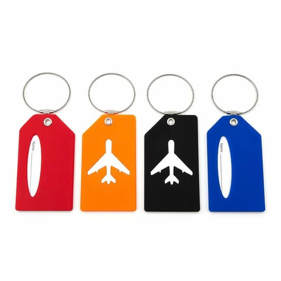 Lot de 4 Étiquettes de Bagage en Silicone Écologique,Étiquettes de Vol en Gel Souple pour Carte d'Embarquement,Étiquettes de Valise – image 3