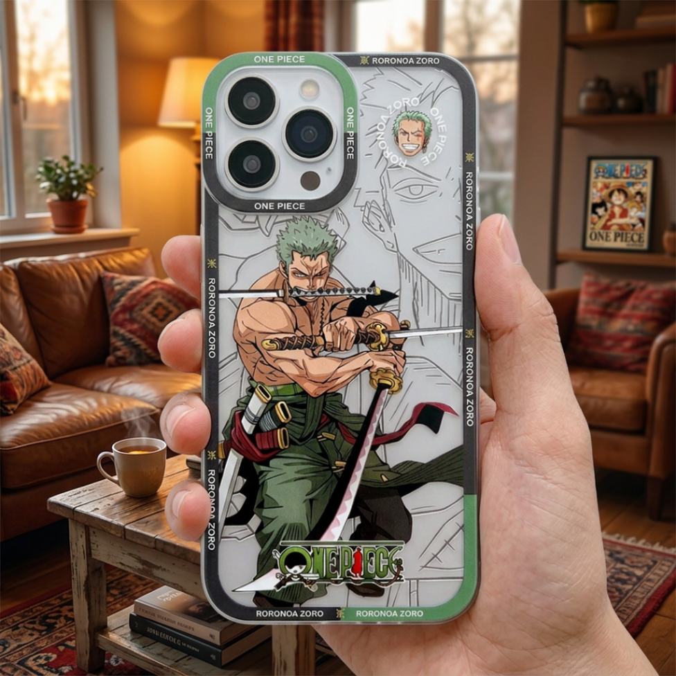 Coque de Téléphone Portable,Motif Luffy Mignon et Dessin Animé, Imperméable et Souple en TPU