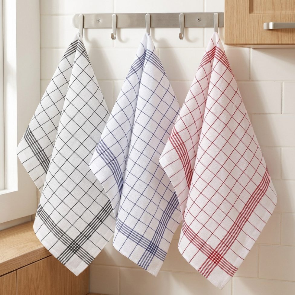 Lot de 3 Serviettes à Carreaux en Coton 45*62cm – image 3