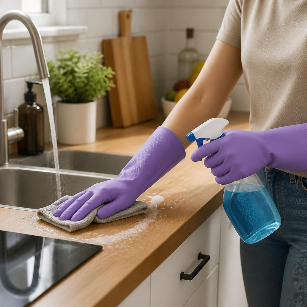 Gants de Nettoyage en Latex,Gants à Vaisselle, Antidérapants, Gants en Caoutchouc – image 2
