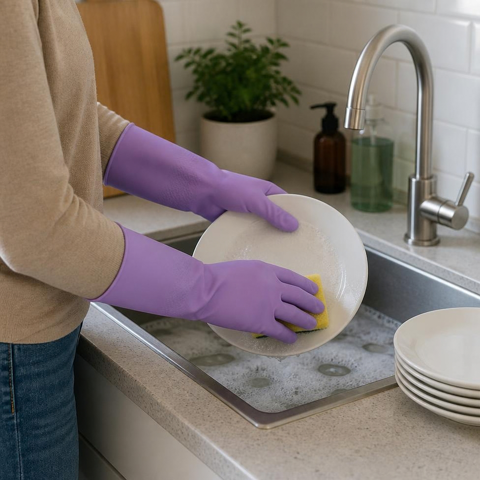 Gants de Nettoyage en Latex,Gants à Vaisselle, Antidérapants, Gants en Caoutchouc – image 3