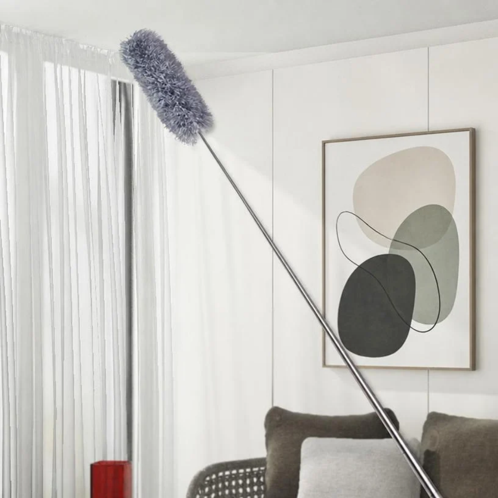 Brosse Télescopique Extensible en Acier Inoxydable pour le Nettoyage des Plafonds, Canapés, Accessoires Maison