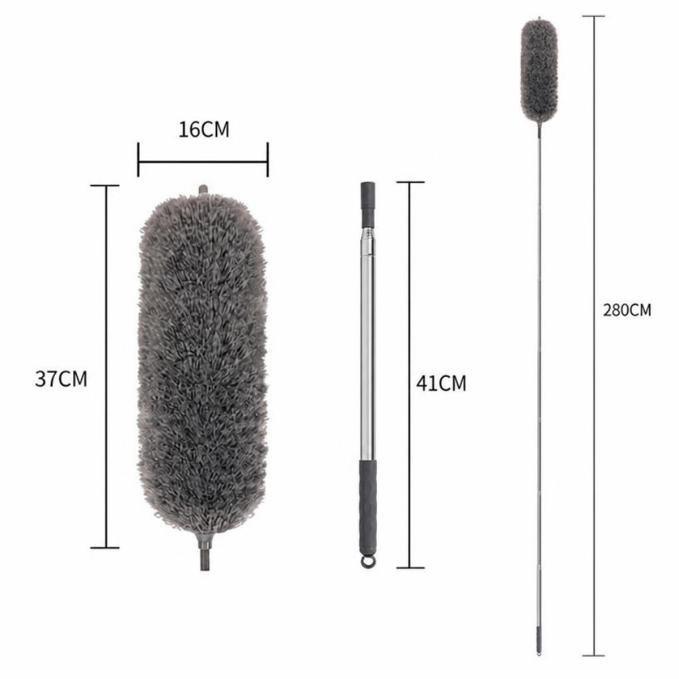 Brosse Télescopique Extensible en Acier Inoxydable pour le Nettoyage des Plafonds, Canapés, Accessoires Maison – image 5