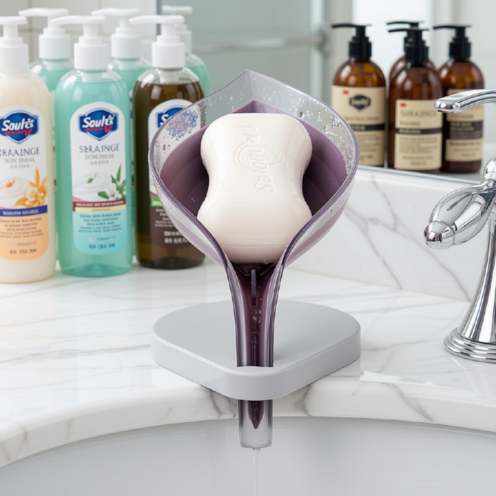 Boîte à Savon en Forme de Feuille pour Toilette, Salle de Bain – image 2