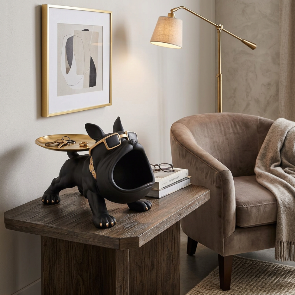 Sculpture de Bouledogue, Figurine,Peint à la Main,Décoration Maison – image 5