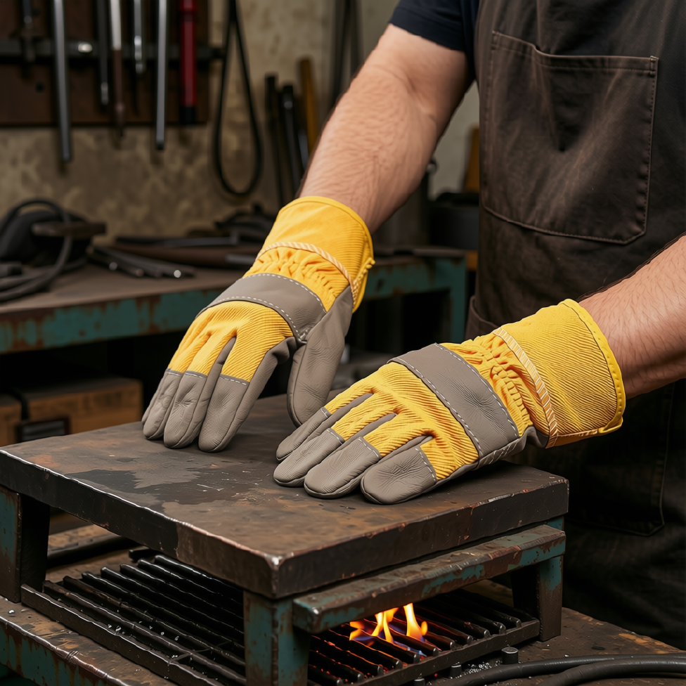Gants de Sécurité en Cuir de Vahette,190g/Paire,pour le Travail Industriel – image 4