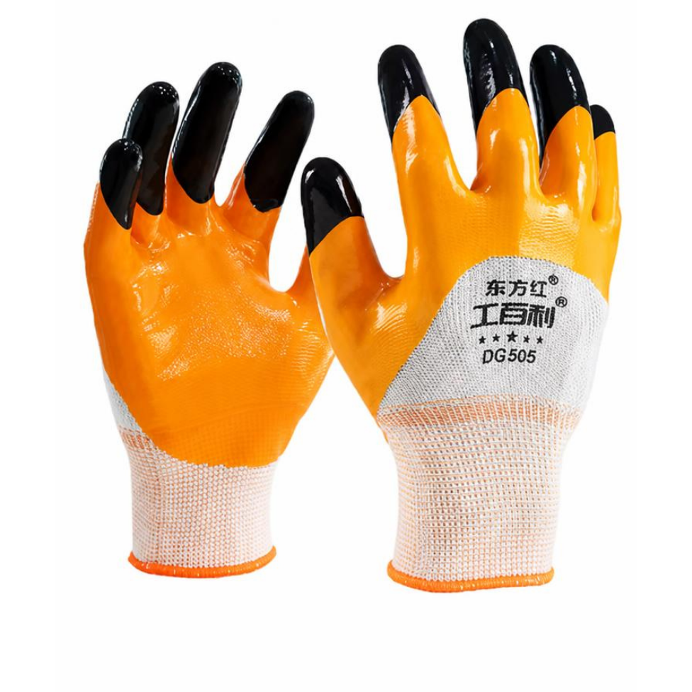 Gants en Caoutchouc Enduits Denitrile Sandy, Gants de Chantier,Résistants aux Coupures, Gants de Jardin