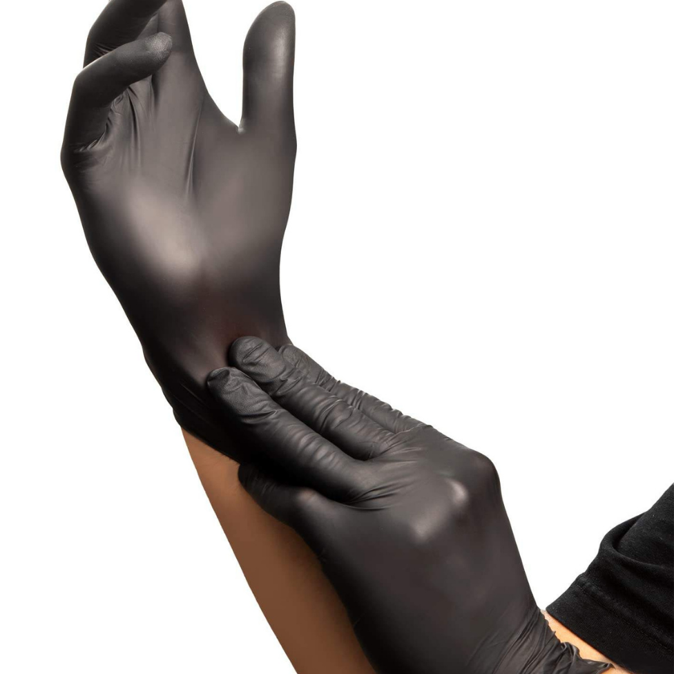 Gants en Nitrile Épais Jetables Noirs,Gants d'Examen,Gants de Cuisine