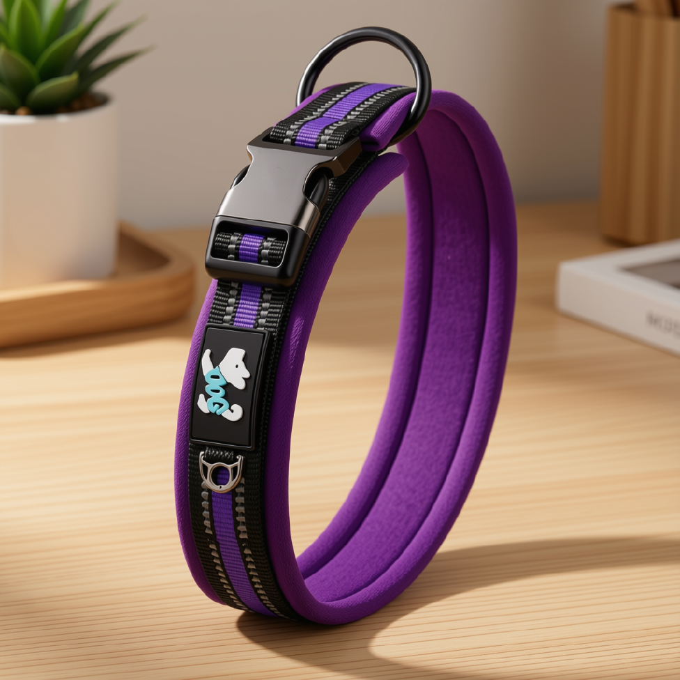 Collier pour Chien Réglable,Confortable, Rembourré en Néoprène,Réfléchissant, en Nylon et Coton – image 3