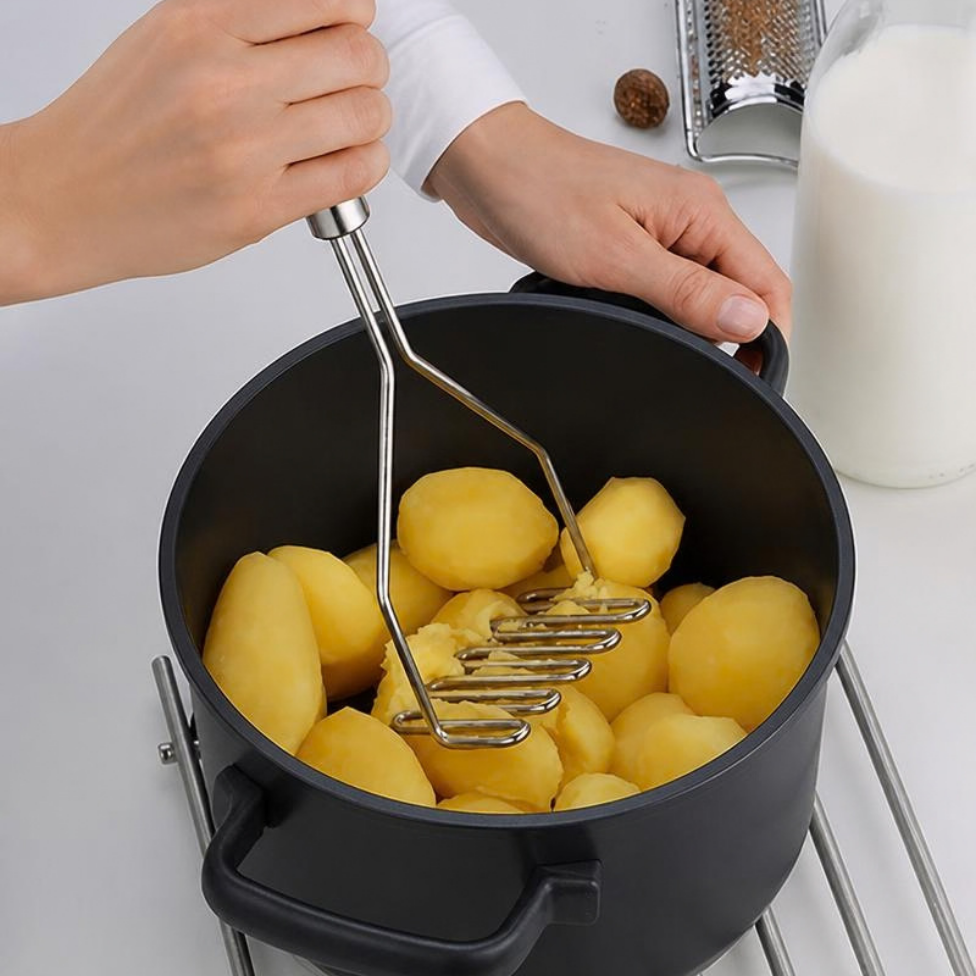 Presse-Purée en Acier Inoxydable Résistant,Compatible Lave-Vaisselle,Presse Purée Manuel Haute Qualité