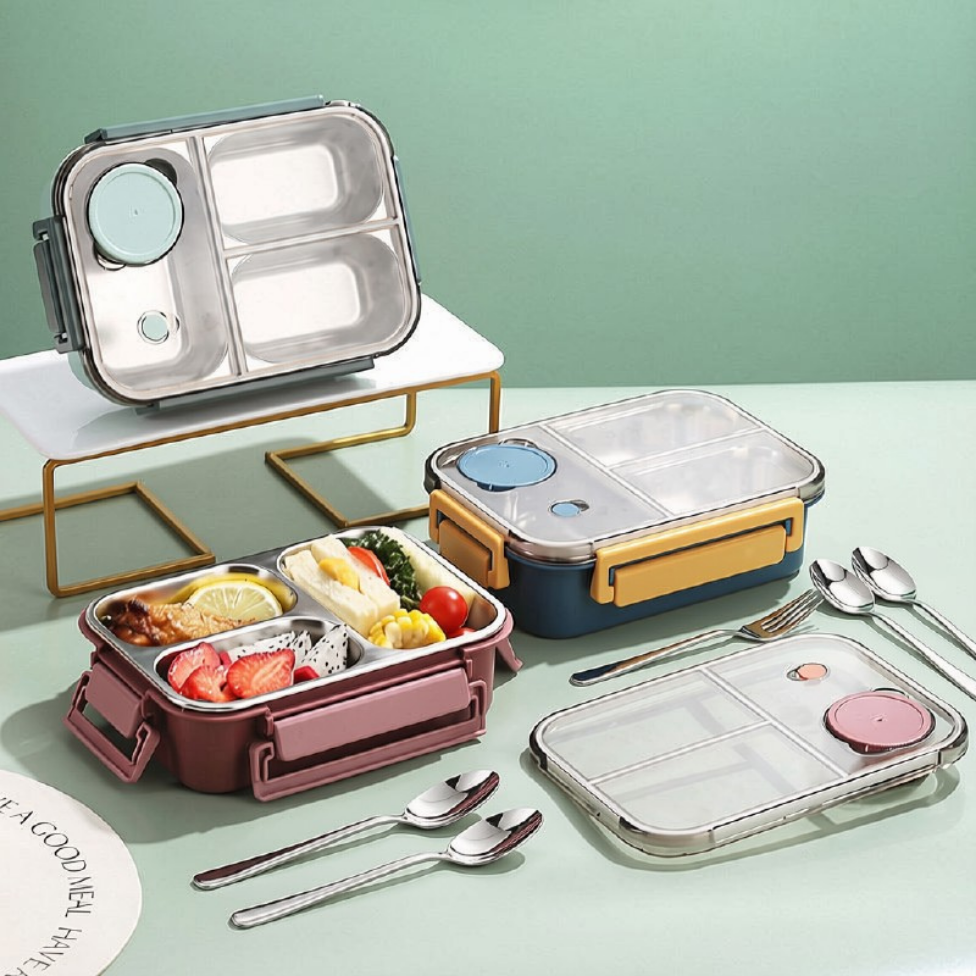 Boîte à Lunch, 850ml pour Enfants, Parents Isolés en Acier Inoxydable Étanche – image 2