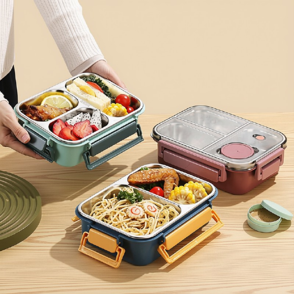 Boîte à Lunch, 850ml pour Enfants, Parents Isolés en Acier Inoxydable Étanche – image 3