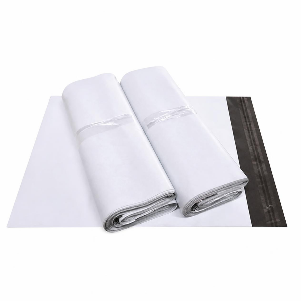 Lot de 12 Enveloppes en Polyéthylène Blancs, Résistants, Auto-Adhésifs pour Courrier Express et Expédition
