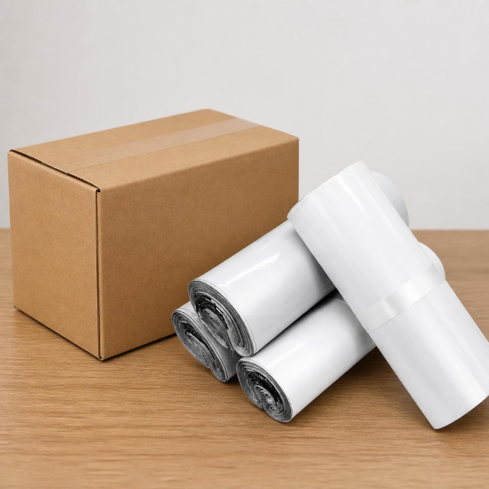 Lot de 12 Enveloppes en Polyéthylène Blancs, Résistants, Auto-Adhésifs pour Courrier Express et Expédition – image 2