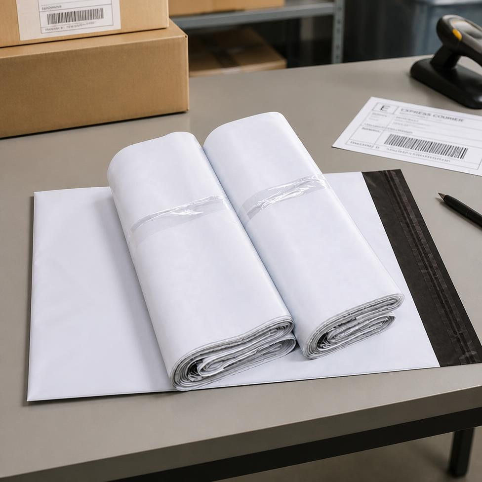 Lot de 12 Enveloppes en Polyéthylène Blancs, Résistants, Auto-Adhésifs pour Courrier Express et Expédition – image 5