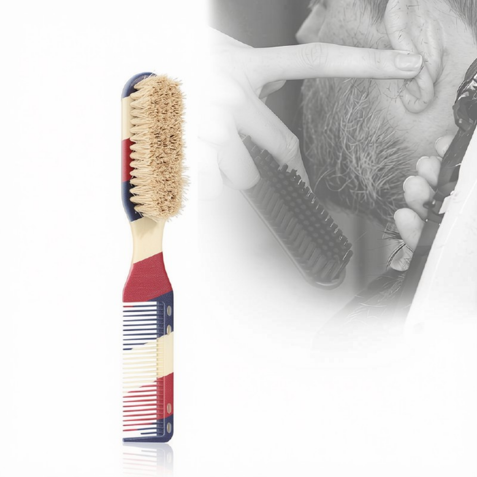 Brosse à Barbe et Peigne Double Face,pour Barbier, Nettoyage, Brosse à Barbe pour Homme