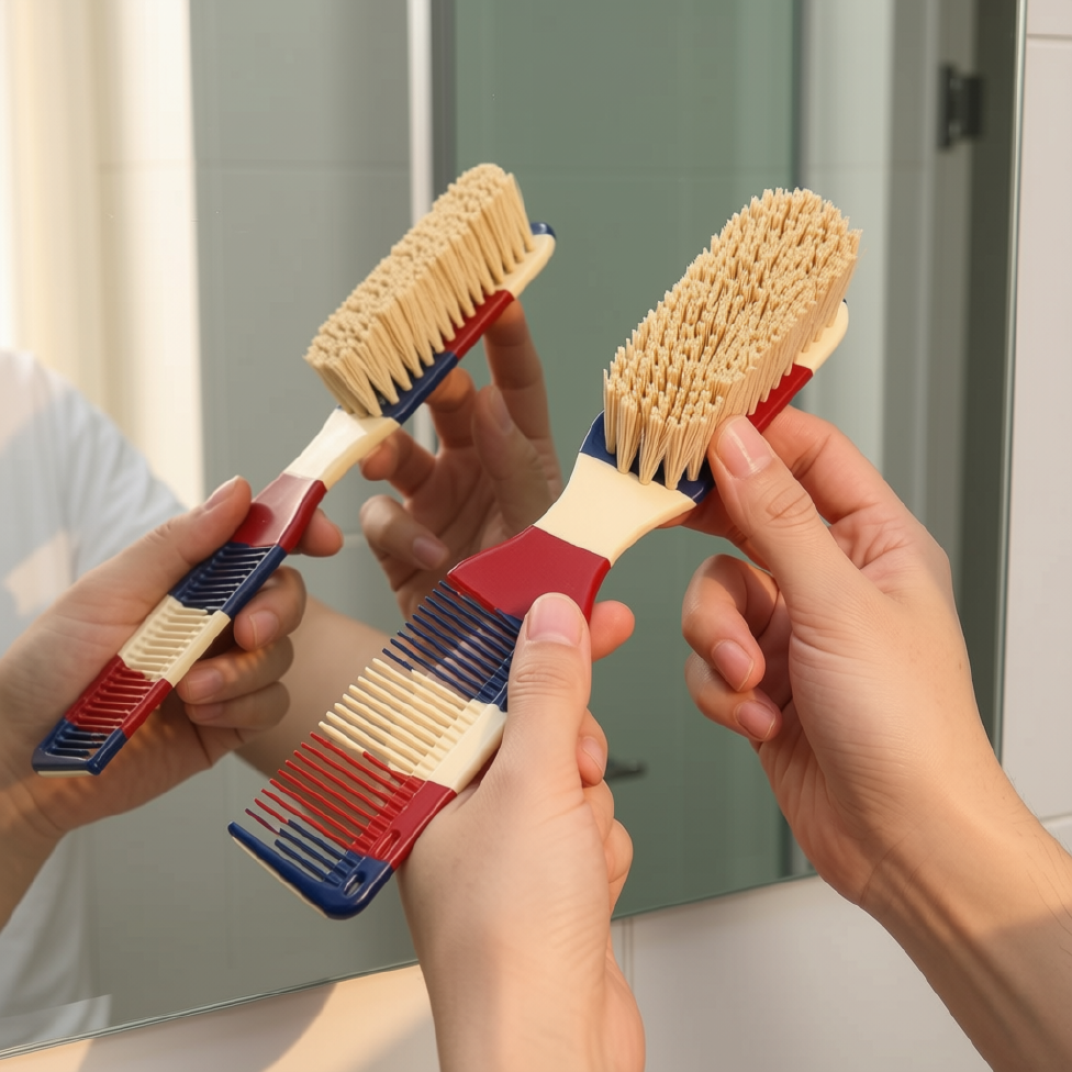 Brosse à Barbe et Peigne Double Face,pour Barbier, Nettoyage, Brosse à Barbe pour Homme – image 4